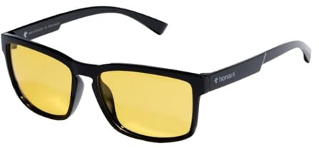 Horus X • Occhiali da guida notturna | Lenti Giallo TAC ad alta definizione | Occhiali antiriflesso e guida pioggia | Comfort leggero e design ergonomico