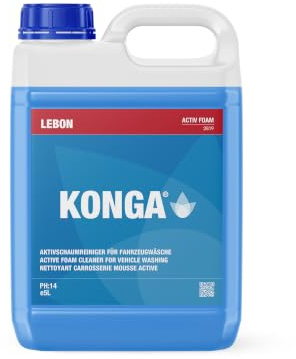 Konga Activ Bilschampo 5 l Blue Snow Foam – blått skum med stark pärleffekt och vax | Högkoncentrerad aktiv skumrengöring för högtryckstvätt och skumpistol | kraftskum för bil