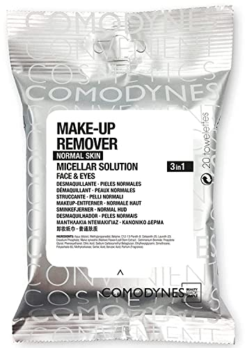 Comodynes Salviette Struccanti con Tecnologia Micellare ed Estratti Vegetali, Salviette per Viso e Occhi per Tutti i Tipi di Pelle, Senza Alcool, Fibre 100% di Origine Naturale, Pack da 20 Salviette