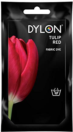 DYLON Hand Dye, Fabric Dye Sachet for Clothes, Soft Furnishings and Projects, 50 g - Tulip Red