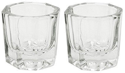 GBSTORE 2 Nail Art Acrylic Liquid Powder Dappen Dish Glass Crystal Cup Glassware Tools