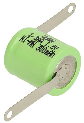 vhbw NiMH Batteria a bottone di ricambio tipo 1/3AA 300mAh 1,2V adatta a batterie per modellismo, luci solari ecc.
