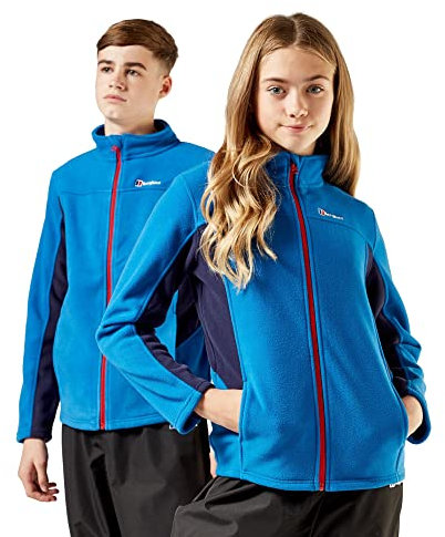 Berghaus Kid’s Tyndrum Full Zip Fleece with High Neck & 2 Hand Pockets, Warm, Soft & Comfortable Midlayer Jacket for Boys & Girls (UK, Age, 9 Years, 10 Years, Regular, Blue)