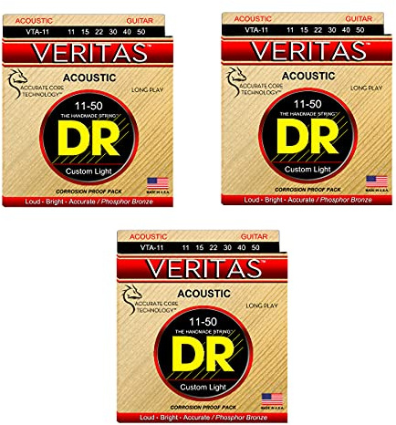 DR VTA-11 - Veritas Western Guitar Strings 011-050 3-Pack