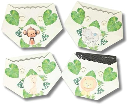 Kards by Kaylee Jungle Safari Animal Baby Shower Gift Card Holder Great Baby Shower Game Prize-Set of 4