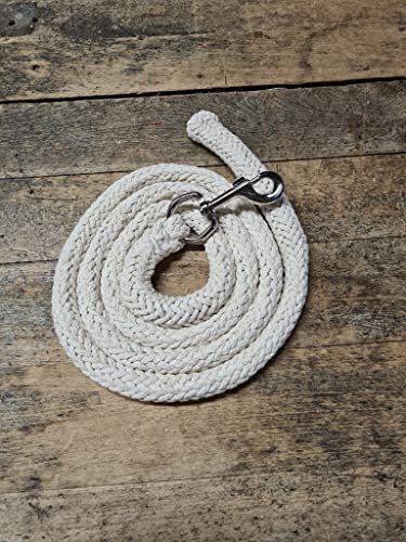 Jumbo Führstrick extra dick Natur mit Karabinerhaken Silber 2 Meter