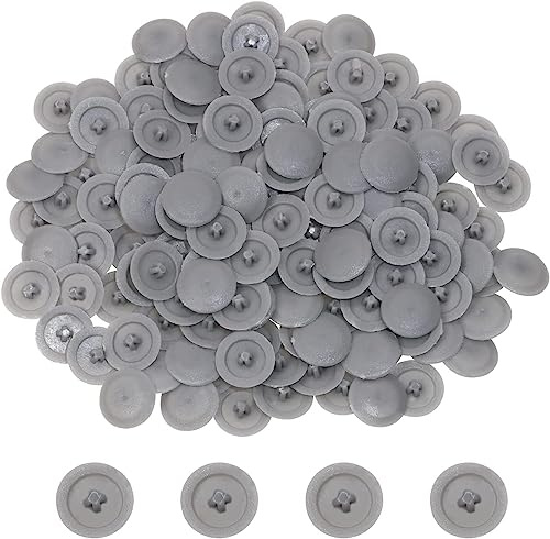 Mini Skater 200Pcs Screw Caps Plastic Self-Tapping Screw Hole Cap Covers for Diameter 7mm Flat Cross Screw Lids Furniture Fittings, (Grey)