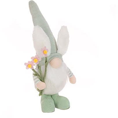 FloristryWarehouse Zwerg mit Frühlingsblumen, Mintgrün, 45 cm hoch