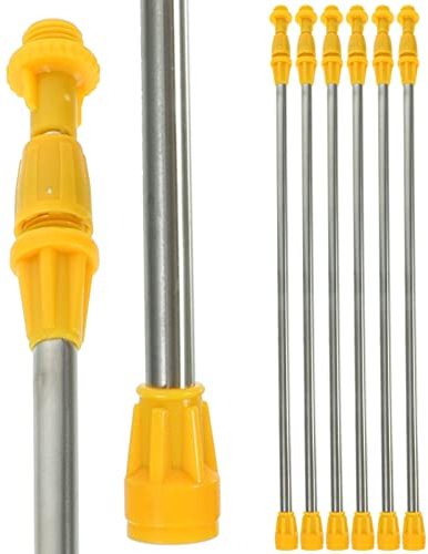 Yardwe 6pcs Sprayer Accessories Stainless Steel Boom Roof Cleaner Lance Agricultural Sprayer Wand Steel Spray Extension Window Cleaning Pole Water Sprayer Wand Puncher Telescopic Plastic