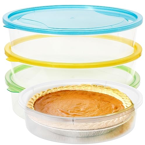 Youngever Paquete de 3 recipientes para tartas, contenedores de almacenamiento de alimentos de plástico transparente, contenedor para tartas frescas