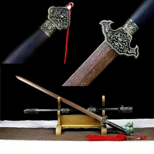 TIANTAO Épée en Bois de 106cm avec Fourreau,Épée de samouraï en Bois de Rose Naturel,Épée de samouraï en Bois pour Cosplay,Accessoires Aikido,Cadeau d'anniversaire,Collection,Kendo