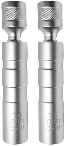Zuzer 2 Pezzi Chiave Candela 14mm 16mm,Chiave per Candele Auto,Universale Magnetico Flessibile Chiave a Bussola,Chiave per Candele per Riparazione Dell'auto
