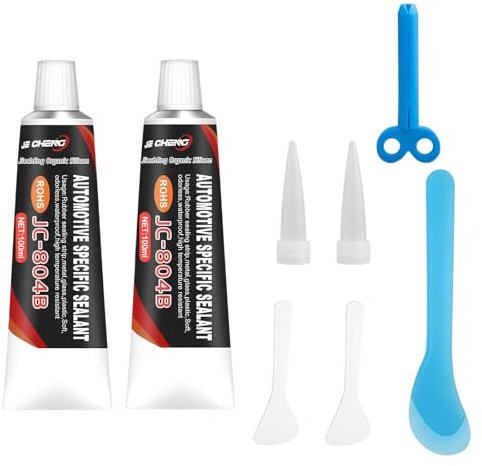 100ml Pegamento Vulcanizante, 2 Piezas Neumatico, Caucho, Reparación de Neumáticos, Repara Rápidamente Grietas, Viene con Boquilla y Raspador, Adhesivo para parabrisas de coche