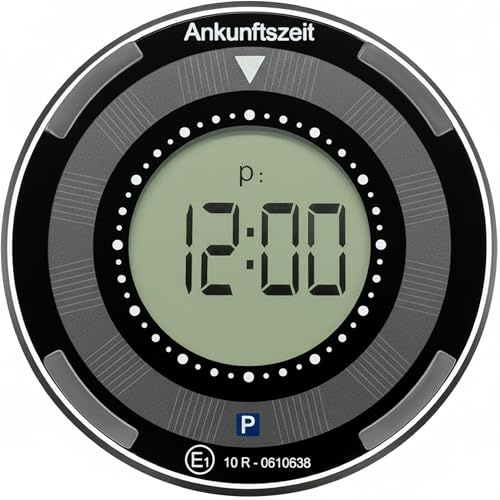Upgrade4cars Elektronische Parkscheibe Solar mit Deutscher Zulassung vom Kraftfahrt-Bundesamt | Parkuhr elektrisch mit Batterie | Automatisch & Digital