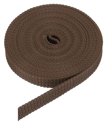 QUARKZMAN Correa para Persianas Enrollables, Cuerda de Reemplazo Fabricado en Polipropileno, Kits de Enrollador Atornillable de Correa Empotrado, Puertas, Ventanas, (6m x 16mm) Marrón