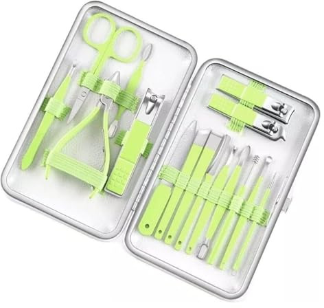 Set de Cuidado de uñas Kit de manicura de Acero Inoxidable con alicates para cutículas, Tijeras y cortaúñas