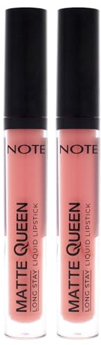 Matte Queen Liquid Lipstick - 06 Noble Rose by Note Cosmetique for Women - 0.14 oz Lipstick - Pack 2