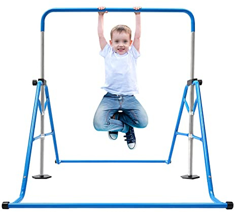 Repomanda, Turnreck - Barra de gimnasia para niños, altura ajustable, para interiores, barra de entrenamiento plegable de 45 a 155 cm, para casa, jardín y apartamento, para niños de 3 a 8 años
