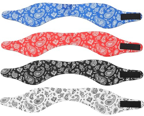 Homoyoyo Lot de 4 Bandeaux de Natation Étanches Protège-Oreilles Réglables en Néoprène pour Garçon et Filles et Adultes, Bandeau de Bain et Sport, Protection Auditive Confortable