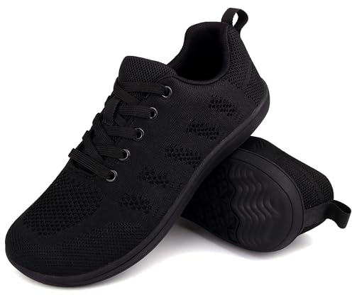 700-INK Chaussures Pieds Nus Femme Pieds Larges Légères Chaussure Minimalistes Barefoot Shoes Baskets, Noir