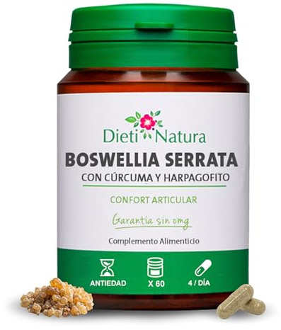 Dieti Natura Boswellia Complex 65% Ácidos Boswélicos + Harpagofito + Cúrcuma 95% | Alta Potencia Articulaciones y Movilidad | 180 Cápsulas (3)