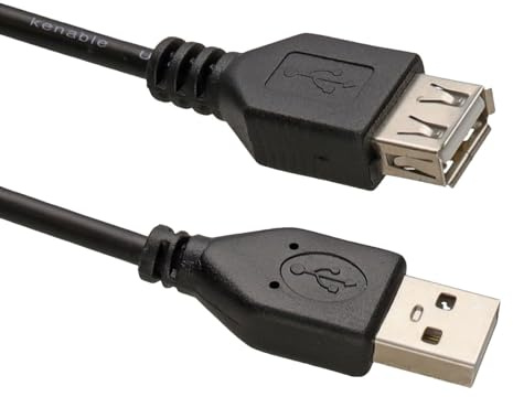 kenable USB 2,0 24AWG Haute Vitesse d'extension Rallonge câble A Fiche Vers Femelle Noir 0,25 m 25 cm [0.25 mètre/0,25m]
