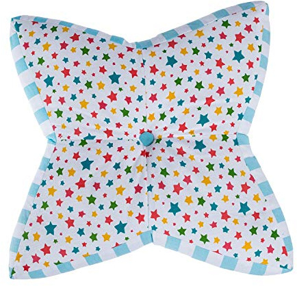 Homescapes Kinder Sitzkissen Stern 100% Baumwolle mit Polyester Füllung bunt