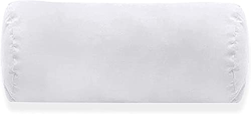 ARLINENS 100% White Round Bolster Pillow Filled with Soft Virgin Hollow Fiber Roll Neck Cushion Orthopaedic Pregnancy Support Headrest Pillow Available in 20x60 & 25x75 (Medium 15x45 cm)