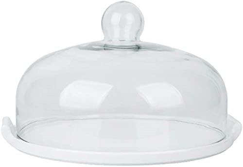 YRHH Cake Bell Cake Stand with Suitable Dome Be Applicable Compatible for One 9 Inch Cake Display Plate, Ceramic Tray and Clear Glass Dome Preservation-B