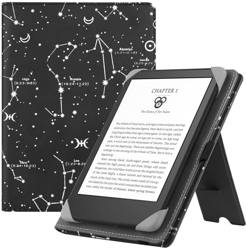 HGWALP Etui Universel pour Tout Le 6 Paperwhite eReaders, Folio Stand Coque Housse avec dragonne Compatible avec Kindle 2022/Kindle Paperwhite/Kobo/Tolino/Pocketbook 6 Pouces eReader-COS