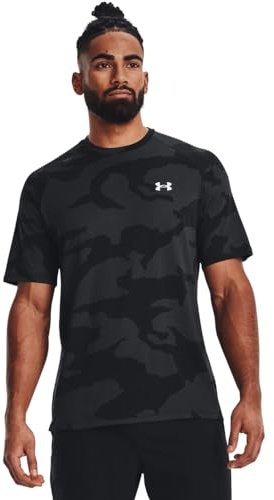 Under Armour Men's Velocity Jacquard Short Sleeve T Shirt, (001) Black / / White, Large