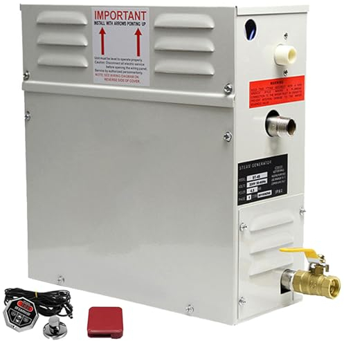 DPQYJPP Generador de Vapor Sauna Baño Turco Ducha Dentro 3-20 m³ con Controlador Digital Temperatura Ajustable de 35 a 55℃,para Hogar Gimnasio Hotel,220V-4.5kw