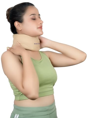 Wonder Care Neck Brace lindrar nacksmärta och mjukt skumstöd för att hålla kotorna stabila för att lindra cervikal ryggradstryck för kvinnor och män Beige_M