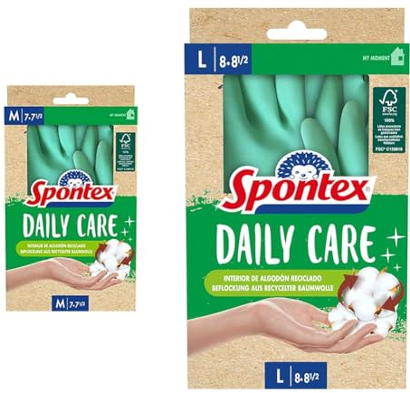 Spontex Daily Care Haushaltshandschuhe aus 100% FSC-zertifiziertem Latex & Daily Care Haushaltshandschuhe aus 100% FSC-zertifiziertem Latex