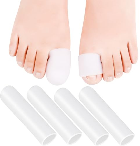 DYKOOK Big Toe Caps, Gel Toe Tubes 4 Pack, Silicone Toe Sleeves Protectors Bandages Pads for Blister, Callus, Corn, Sore, Toe Rubbing Treatment Wen and Women