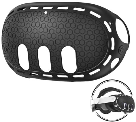 Vr Headset Shell Schutzhülle Für Meta Quest 3, Silikon-Schutzhülle Für Meta Quest 3, Vr-Headset-Schutzhülle,Abdeckung Kompatibel Mit Meta Quest 3 Schockproof & Umfassender Schutz Für Vr (Schwarz)