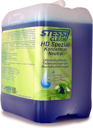 StessiClean HD Spezialreiniger Neutral | 10 Liter | Ultraschall Konzentrat | Reinigung von | Brillen | Schmuck | Gold | Münzen | Glas | Anwendungen in Haushalten | Büros | gewerblichen Einrichtungen