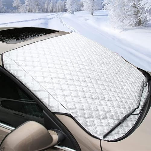 Neuytiky Couverture Pare-Brise Avant Voiture,147×100CM,Housse de Protection pour Pare-Brise,Couverture de Pare-Brise pour l'hiver,Pliable,Résistante,pour Voitures et SUV