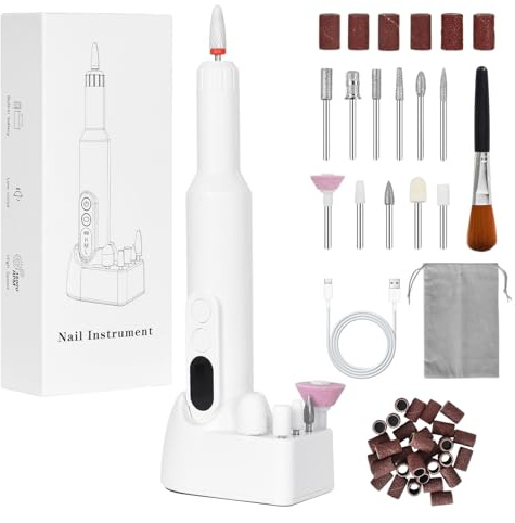 Lima Pulidora de Uñas Profesional Inalámbrica, Taladro Eléctrico para Manicura y Pedicura de Uñas de Gel y Acrílicas, Velocidad Ajustable