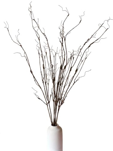 Branches de saule artificielles bouclées pour vase, branches séchées décoratives réalistes pour décoration de maison, mariage, bricolage (8, 110 cm)