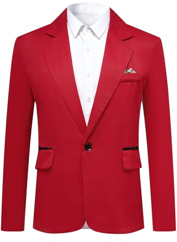 YOUTHUP Men's Casual Sports Blazer Regular Fit Lightweight Suit Jacket | Multiple colors,Notch lapel,back vents, Decorative chest pocket,Perfect for masquerade & prom parties