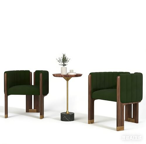 homary Set of 2 Velvet Fluted Accent Chairs, Modern Upholstered Armchairs with Wood Frame & High Resilience Foam, Elegant Lounge Chairs for Living Room Bedroom