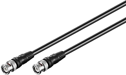 goobay 58880 Cable de conexión BNC (RG58), cable coaxial, clavija BNC -> clavija BNC, doblemente blindado, 50 Ohm, negro, 0,25 metros