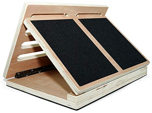 Yes4All Schrägbrett, Wadendehner aus Stahl/Holz, Verstellbarer und tragbarer Slant Board, Trainingsgerät mit Tragegriff & Antirutsch Beschichtung, Wadentrainer, Kniebeugen Keil für Alle Altersgruppen