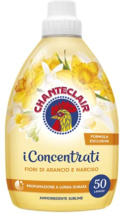 CHANTECLAIR i Concentrati Ammorbidente Sublime Fiori di arancio e Narciso Orangen und Narzissenblüten Weichspüler 1000ml lang anhaltender Duft 50 Wäschen Waschmittel
