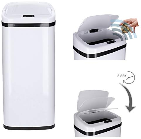 Pattumiera con sensore da Cucina 40L, con sensore di Movimento, Pannello Touch & Display LCD, Acciaio Inox - Cestino dei rifiuti automatico a sensore, bidone dei rifiuti, cestino della carta