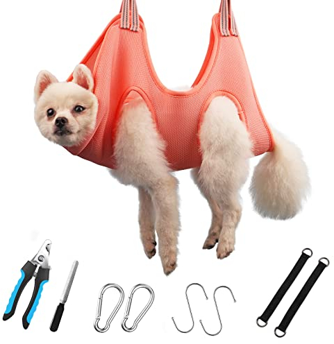 DaizySight Hundepflege Hängematte Set für Kleinen Hunde und Katze Haustier Krallen Friseur - Größe XS, Hängegeschirr für Nageltrimmen, Krallenschneider, Haustierpflege