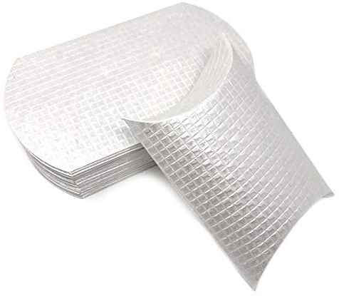 25 Stück mittelgroße Pillow Boxen in Weiß 16 x 10,5cm Kissenschachtel Faltschachtel Geschenkbox aus veredelter Pappe, Geschenkschachtel mit erhabenem, quadratischem Muster