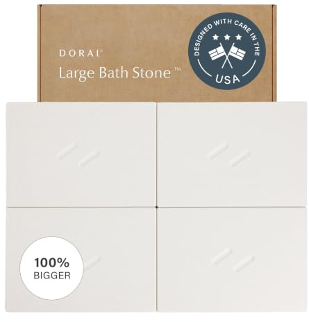 Dorai Home Stone Bath Mat for Bathroom | Quick-Drying Diatomaceous Earth Shower Mat, Non-Slip Natural Stone Modern Bathroom Rugs, Customizable Design | Sandstone, Large - 32.1 x 22.8 x 0.6