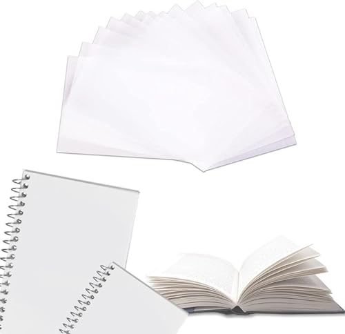 IOSPKKIO® 100 Blatt Transparentpapier A4, weiß, seidig glatt, ideal zum Skizzieren, Durchsichtige Papier Malpapier für Skizzieren Verpacken und Zeichnen